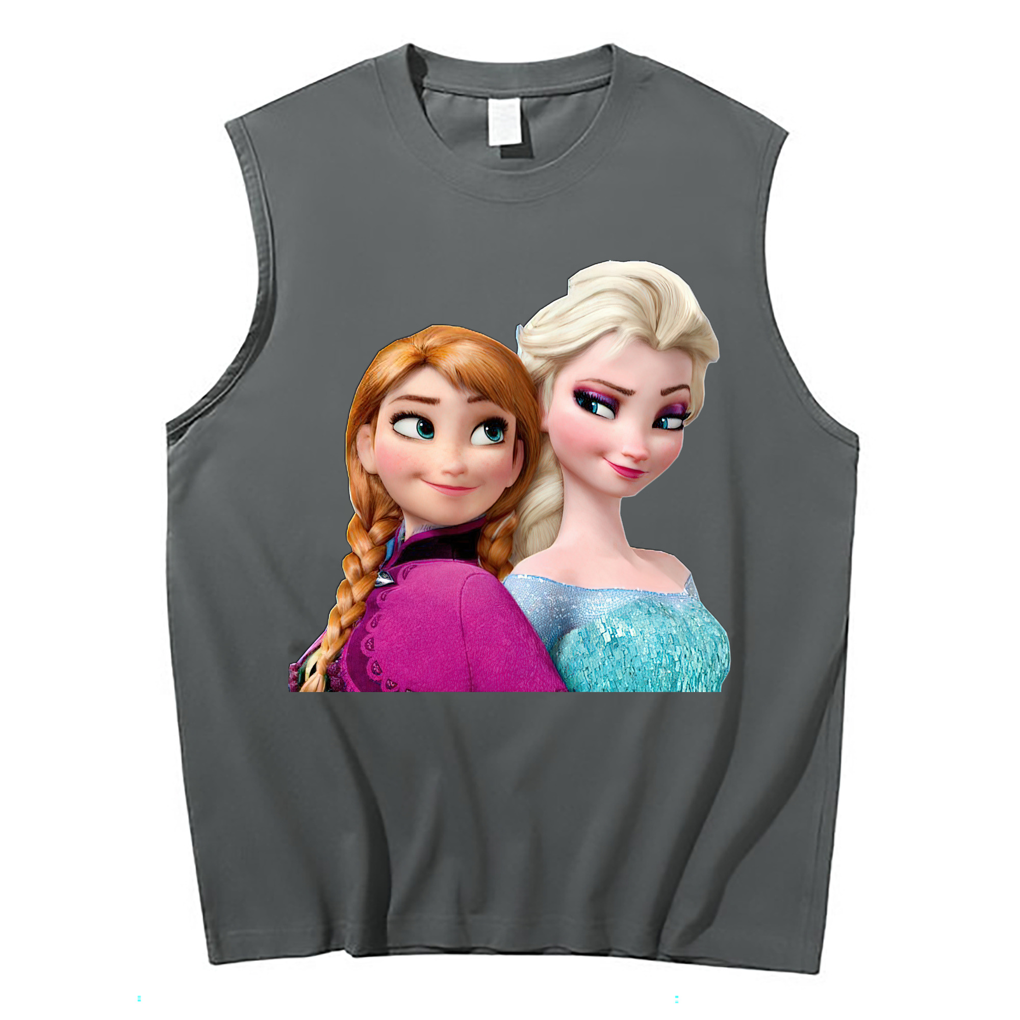 （画像用） アナと雪の女王 アンナ エルサ Frozen Anna Elsa コットン100％タンクトップ（フロントプリント）